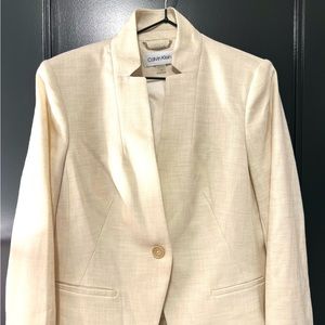 Calvin Klein Womens cream blazer